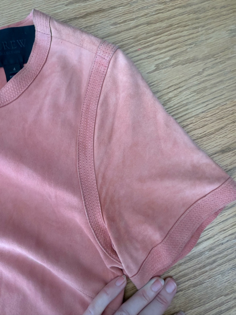 J. Crew Collection Lace-up Back Suede Dress Pink Sz 4 - Picture 11 of 14